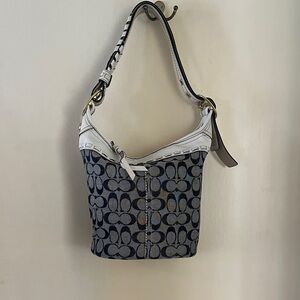 Coach Bleeker trim denim bucket bag